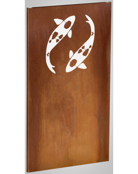 Maxi Koi Fisch Sichtschutzwand aus Corten  mh100-1800-1000-11 Sichtschutz Koi Maxi Corten