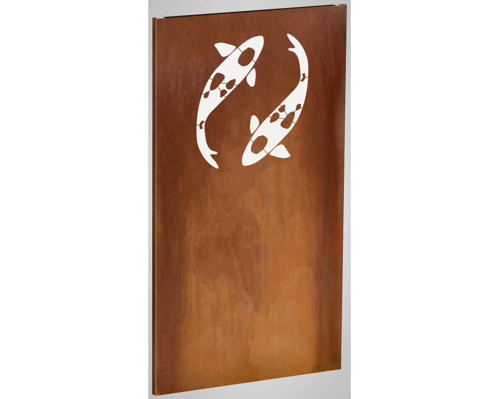 Maxi Koi Fisch Sichtschutzwand aus Corten