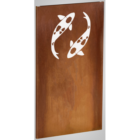 Maxi Koi Fisch Sichtschutzwand aus Corten