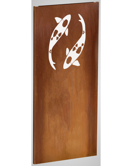 Koi Fisch Sichtschutzwand aus Cortenstahl  mh100-1800-0800-11 Sichtschutz Koi Corten