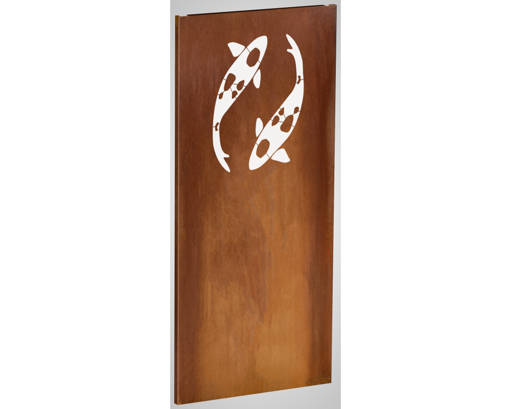 Koi Fisch Sichtschutzwand aus Cortenstahl