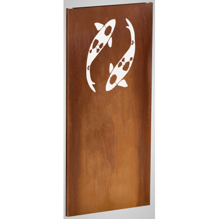 Koi Fisch Sichtschutzwand aus Cortenstahl
