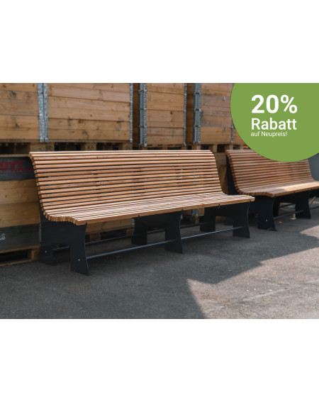 2,5 Meter Gartenbank, Wetterfest lackiert in der RAL Farbe 7016 Anthrazitgrau  mh300-1100-GL Ausstellungsstück Gartenbank lackiert 2500mm