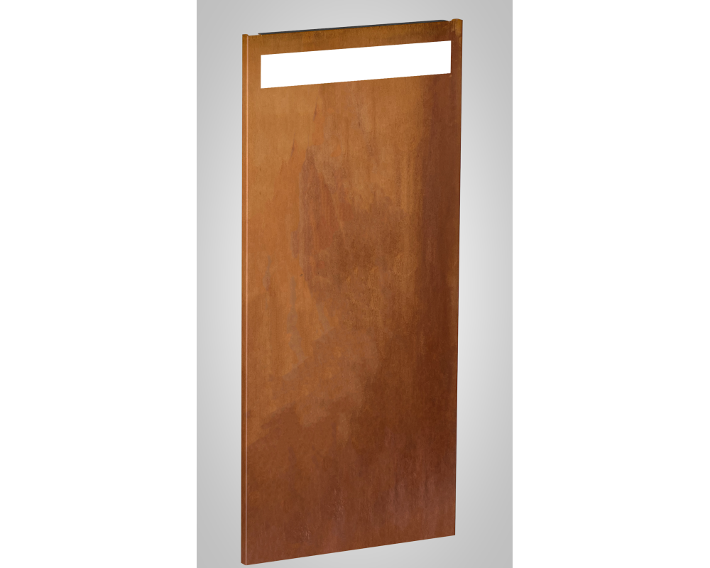 Sichtschutz mit Sichtfenster aus Corten