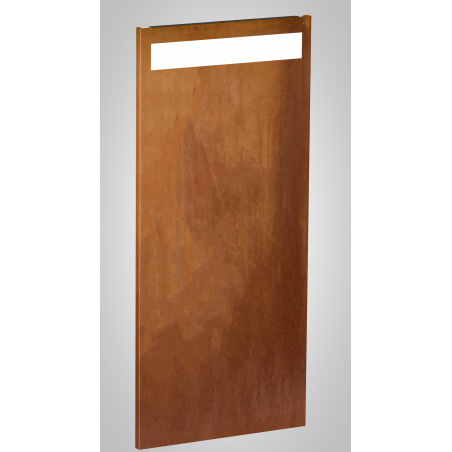 Sichtschutz mit Sichtfenster aus Corten