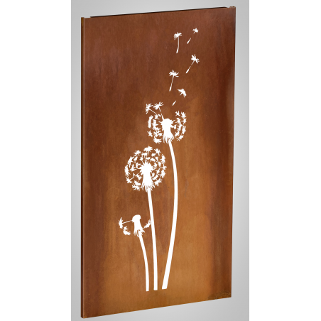 Pusteblume Maxi Cortenwand aus 2mm Starkem Cortenstahl