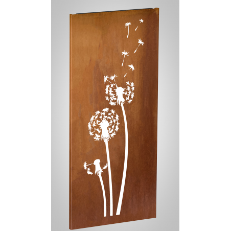Pusteblume Cortenwand aus 2mm Starkem Cortenstahl